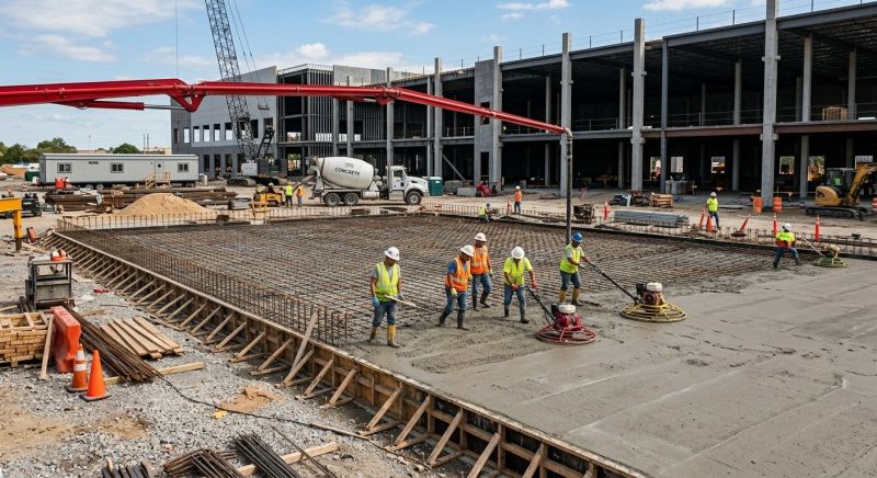 Commercial Slab Construction in Cresson, TX