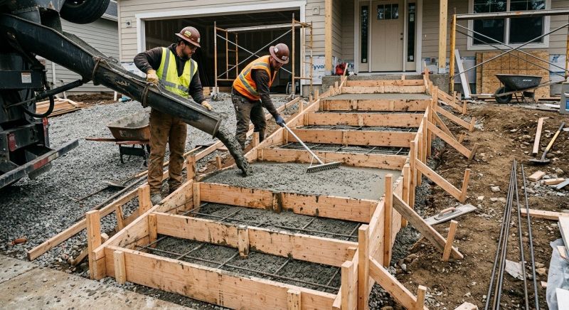 Poured Steps Installation in Springtown, TX